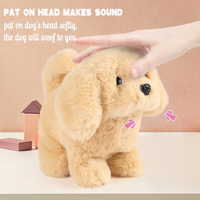 Interactive Walking Dog Toy for Kids | Plush Puppy That Walks, Barks & Wags Tail