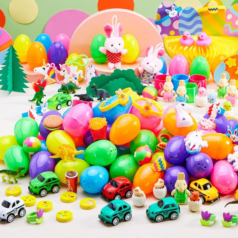 100PCS Prefilled Easter Eggs Kit – Surprise Toys, Stickers & Party Fillers for Kids