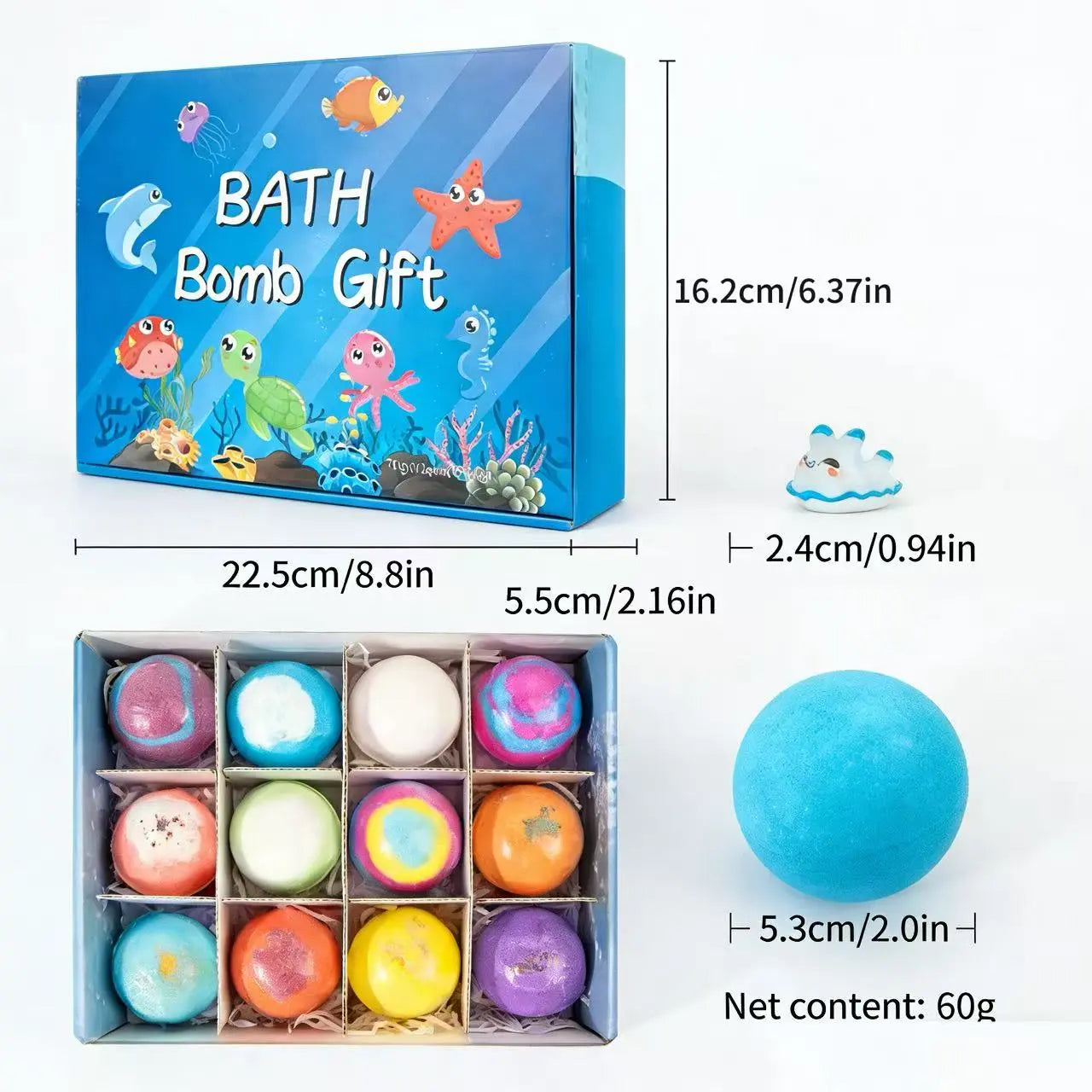 Magical Surprise Bath Bombs for Kids – 12-Pack Colorful Bath Fizzies with Hidden Toys