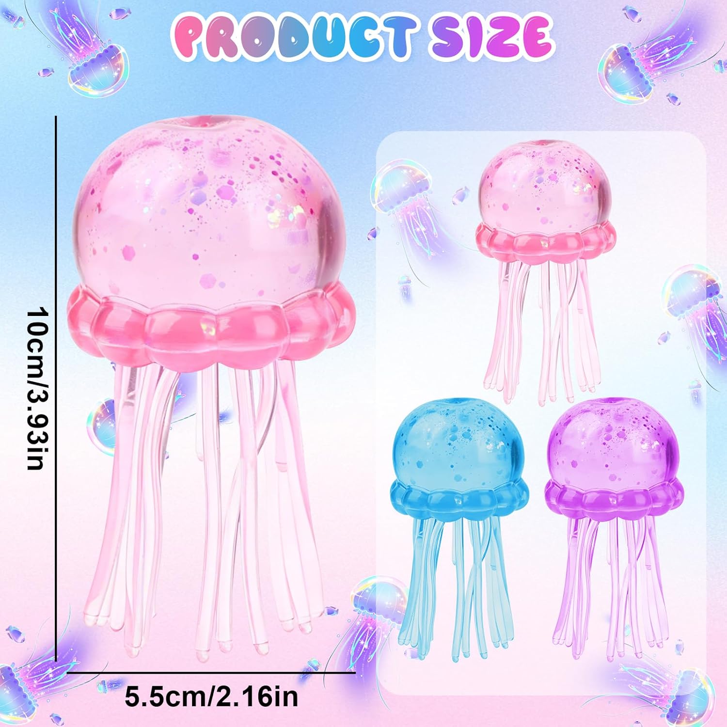 Jellyfish Squishy Toy | Soft Stretchy Sensory Stress Relief Toy for Kids & Adults