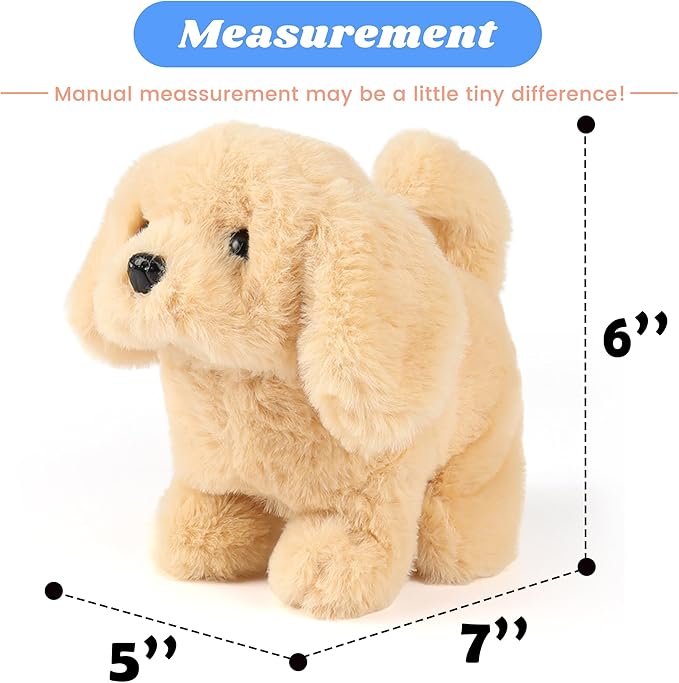 Interactive Walking Dog Toy for Kids | Plush Puppy That Walks, Barks & Wags Tail