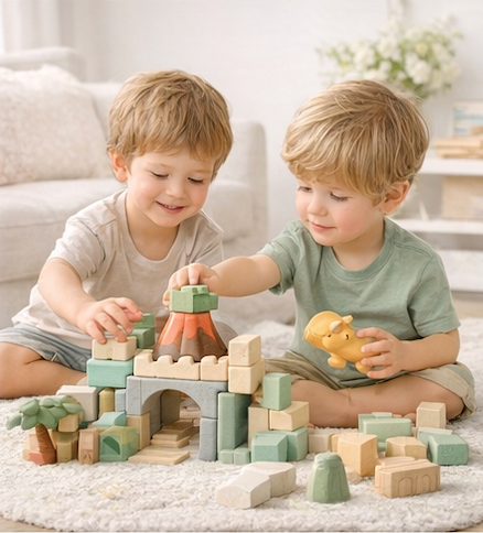 Dinosaur World Wooden Building Blocks