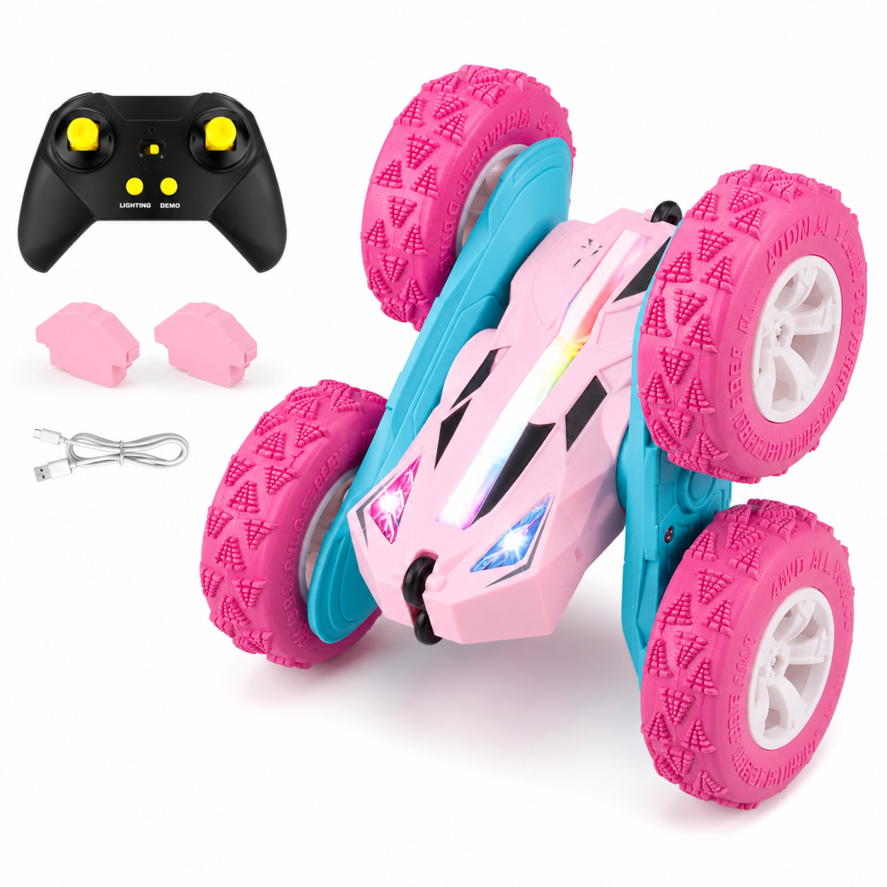 360° Flip Remote Control Stunt Car | Double-Sided Action Vehicle | Colorful Motion Light Effects
