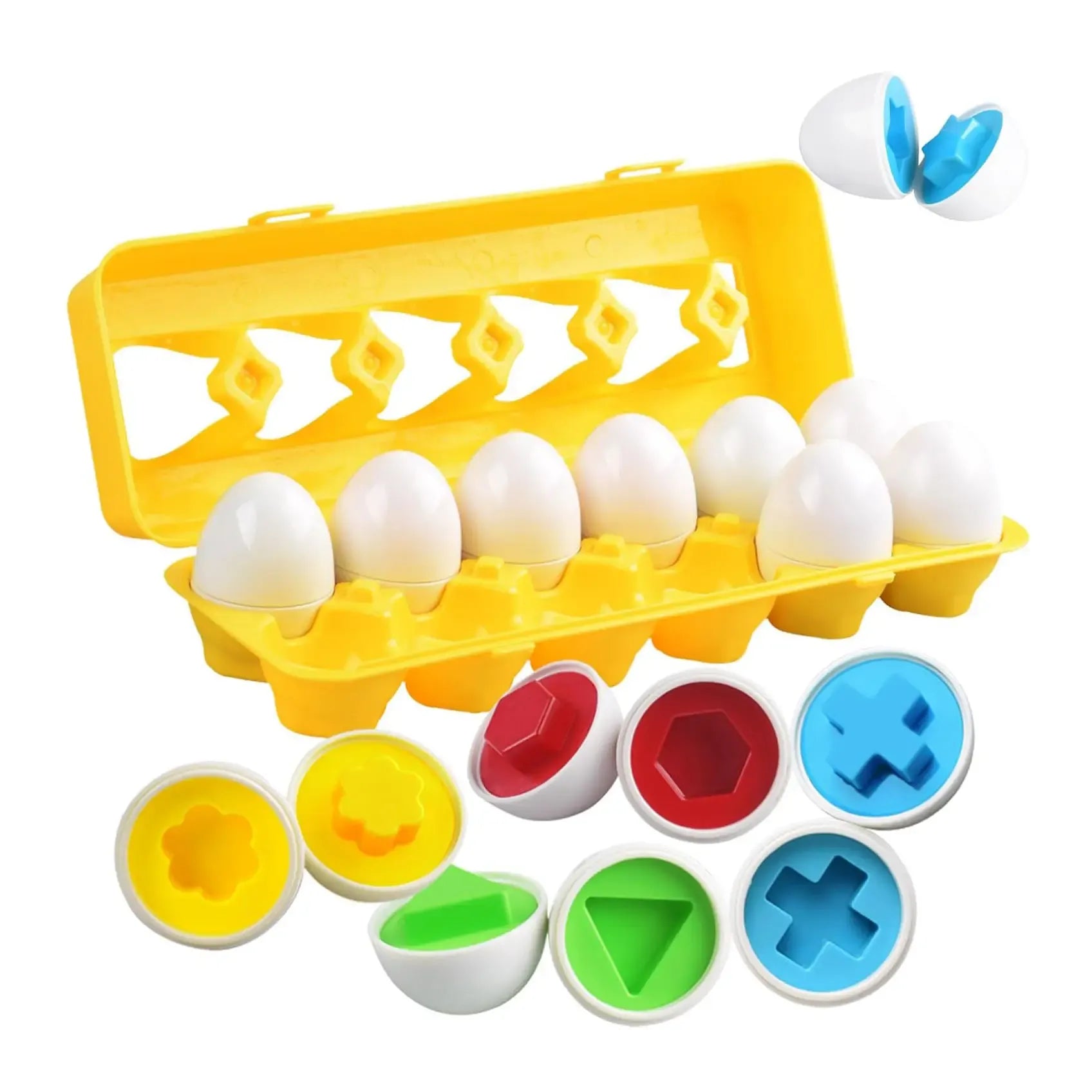 Montessori Matching Eggs Toy – Color & Shape Sorting Puzzle for Toddlers Fine Motor Learning