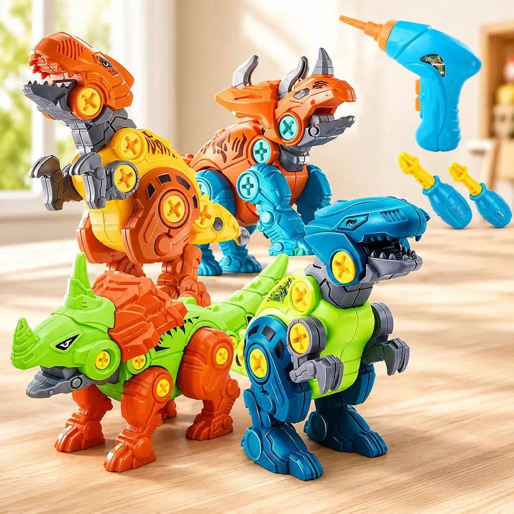 Take-Apart Dinosaur Builder Set | Creative Assembly Activity Toy | Colorful Dino Construction Playset