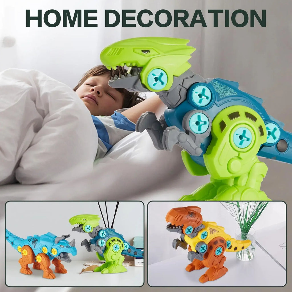 Take-Apart Dinosaur Builder Set | Creative Assembly Activity Toy | Colorful Dino Construction Playset