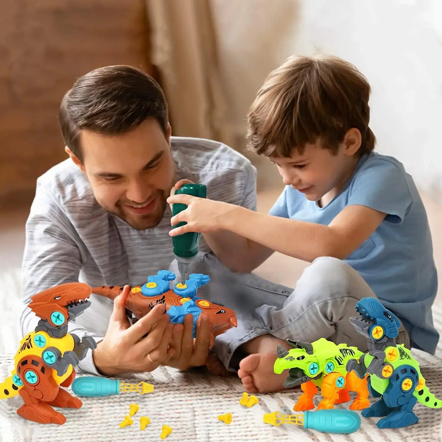 Take-Apart Dinosaur Builder Set | Creative Assembly Activity Toy | Colorful Dino Construction Playset
