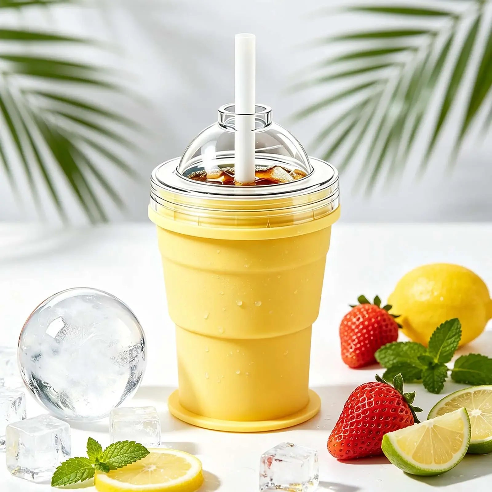 2-in-1 Silicone Ice Cup | Foldable Portable Cooling Drink Cup