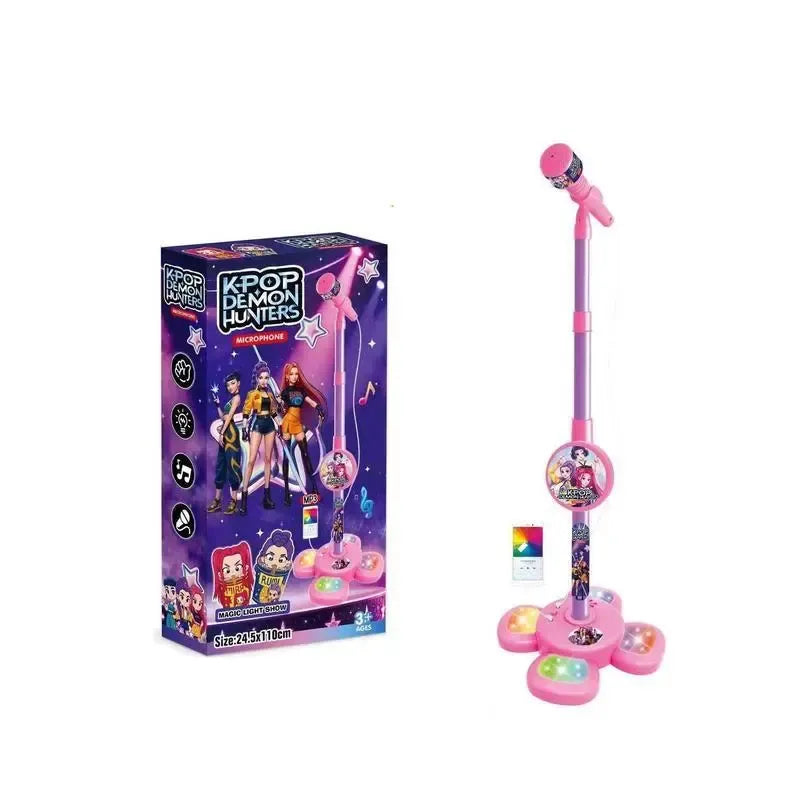 Kids Karaoke Microphone Stand – Singing Machine with Lights & Music for Home Performance