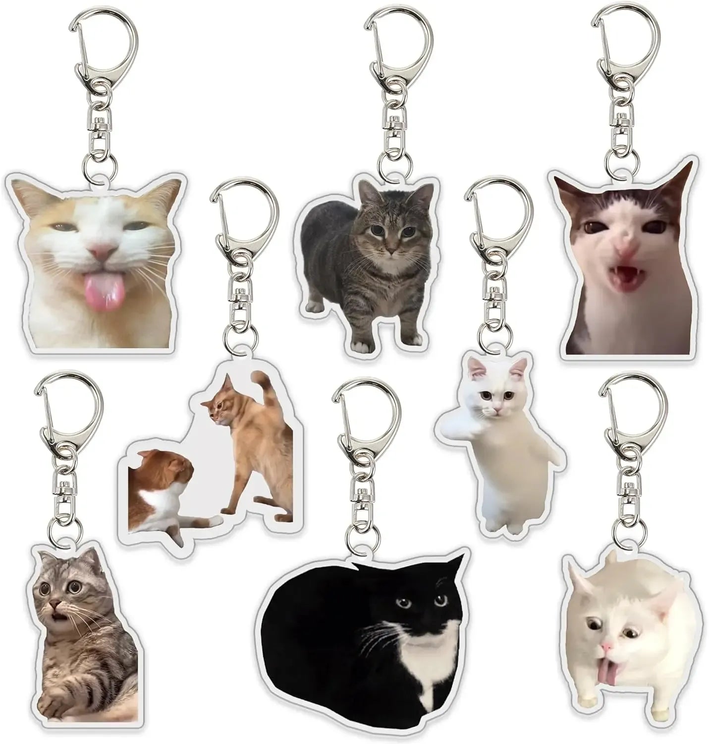 Cute Cat Plush Accessory – Cozy Decorative Plush | Funny Aesthetic Bag Charm | Soft Desk Companion