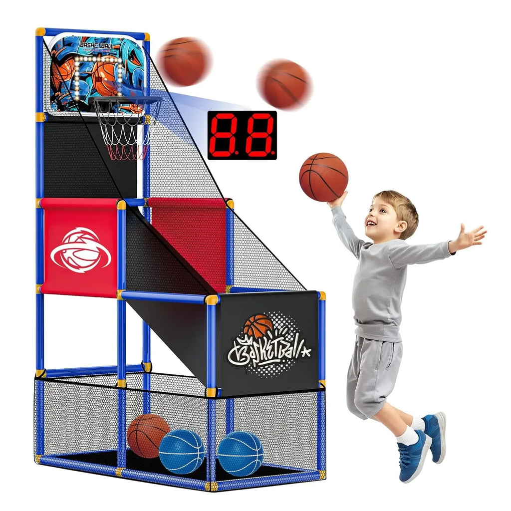 Kids Indoor Arcade Basketball Game – Interactive Scoring Hoop with Balls for Fun Competition