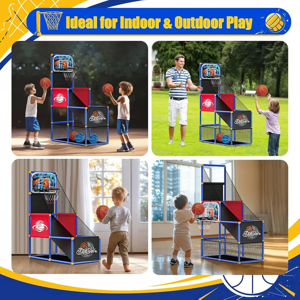 Kids Indoor Arcade Basketball Game – Interactive Scoring Hoop with Balls for Fun Competition