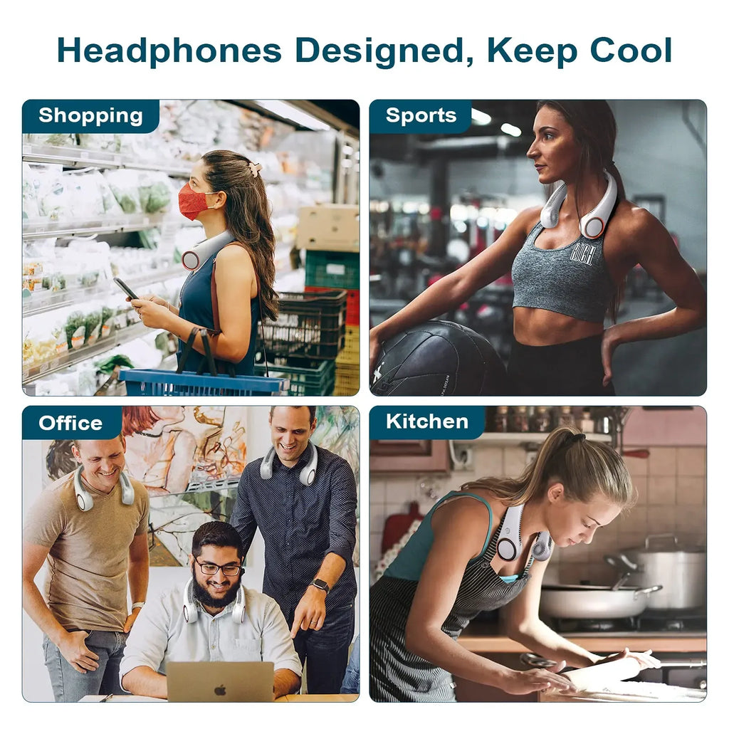 Wearable Neck Fan | Rechargeable Hands-Free Personal Cooling Fan