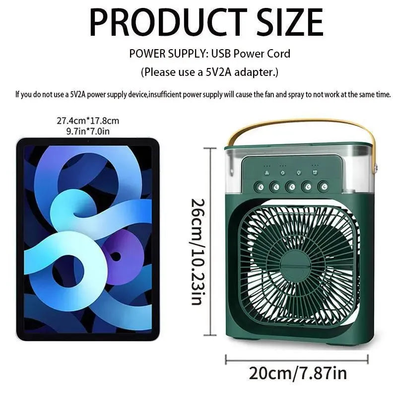 USB Portable Misting Fan | Compact 3-Speed Desktop Cooling Fan