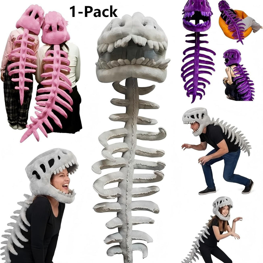 Dinosaur Skeleton Plush Costume | Wearable Soft Dino Dress-Up Outfit