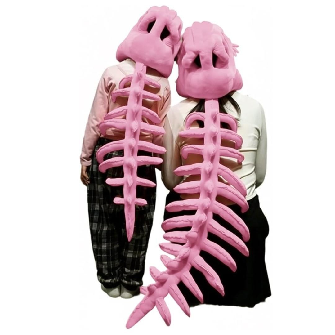 Dinosaur Skeleton Plush Costume | Wearable Soft Dino Dress-Up Outfit
