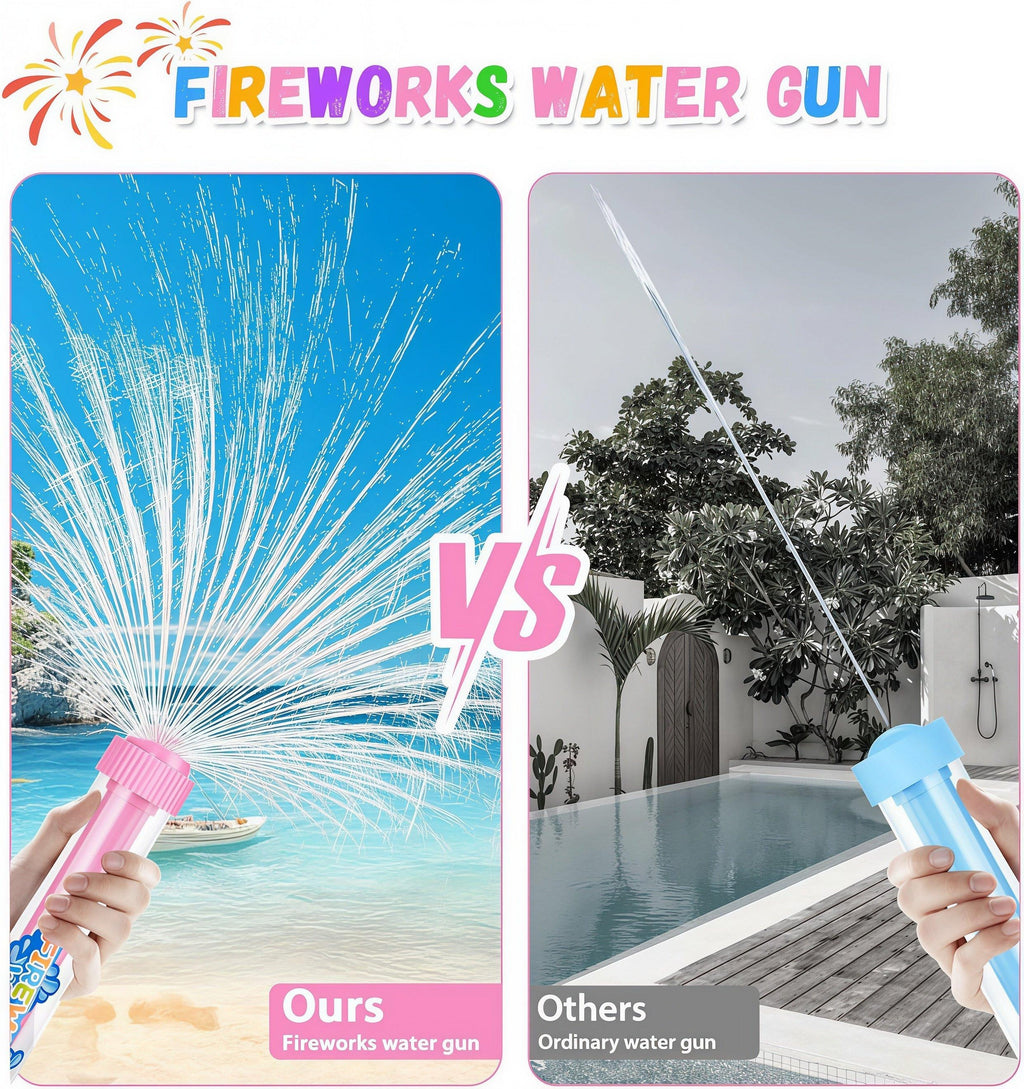 4PCS Firework Spray Water Blaster – High Pressure Summer Water Gun for Pool Parties & Outdoor Fun
