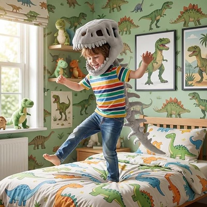 Dinosaur Skeleton Plush Costume | Wearable Soft Dino Dress-Up Outfit