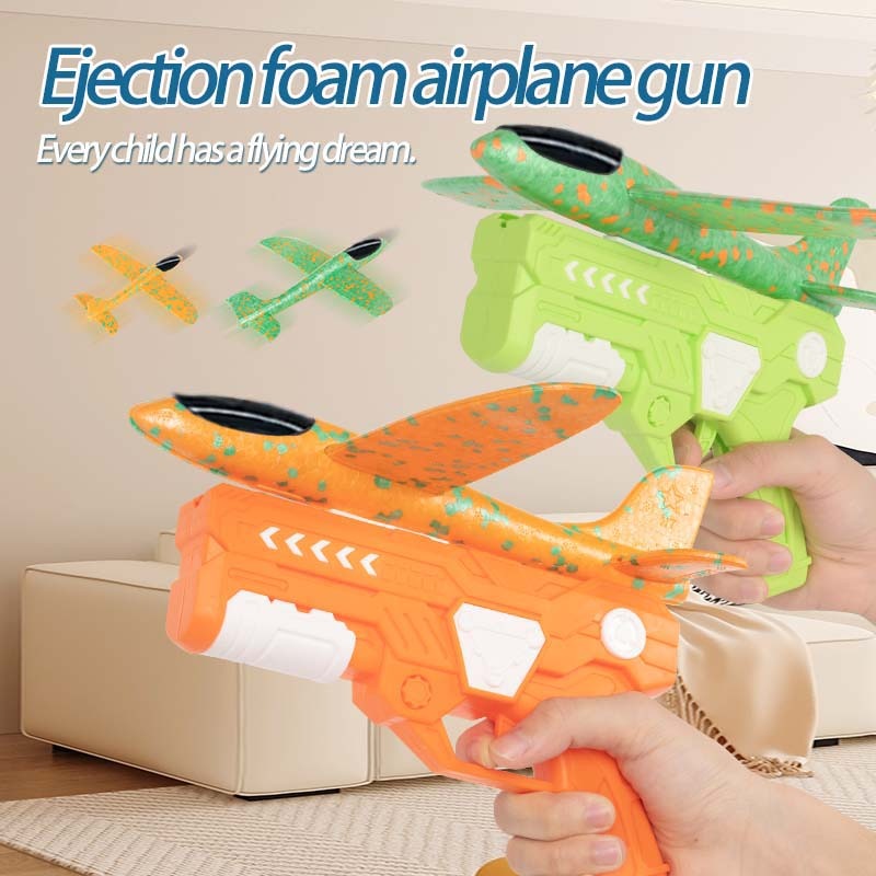 Foam Airplane Launcher Toy – Long Distance Catapult Glider for Outdoor Play & Kids Fun