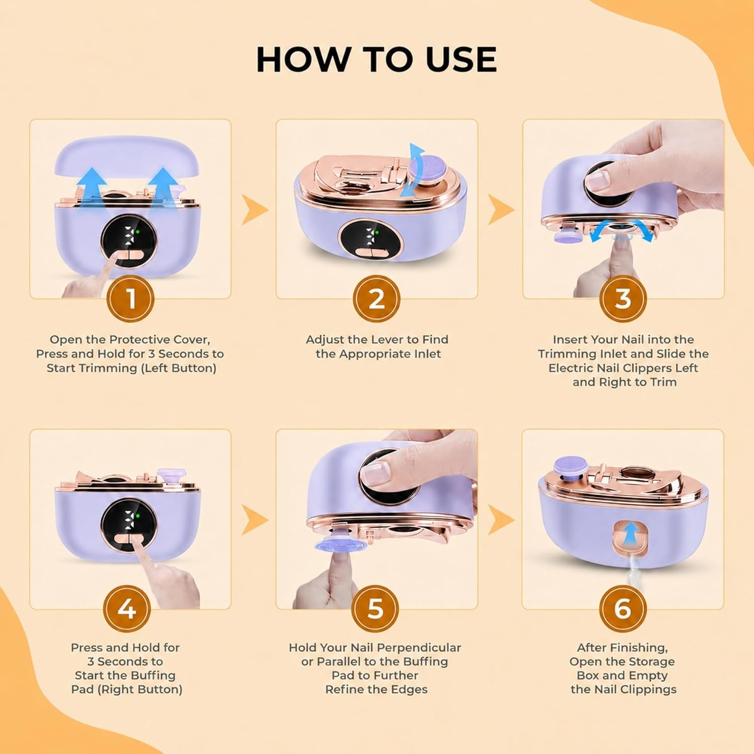 Electric Nail Clipper | Rechargeable Dual-Slot Nail Trimmer