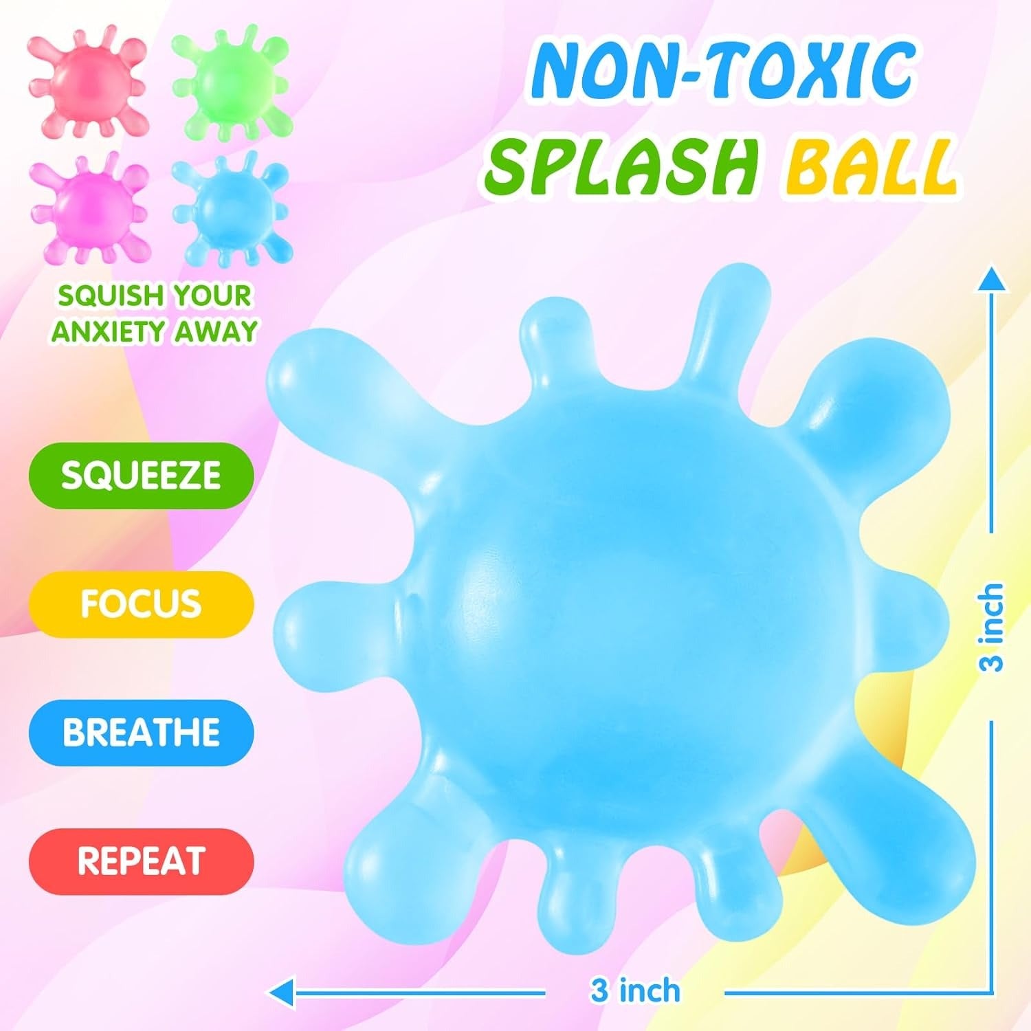 Splat Squishy Stress Ball Soft Sticky Sensory Fidget Toy for Kids and Adults