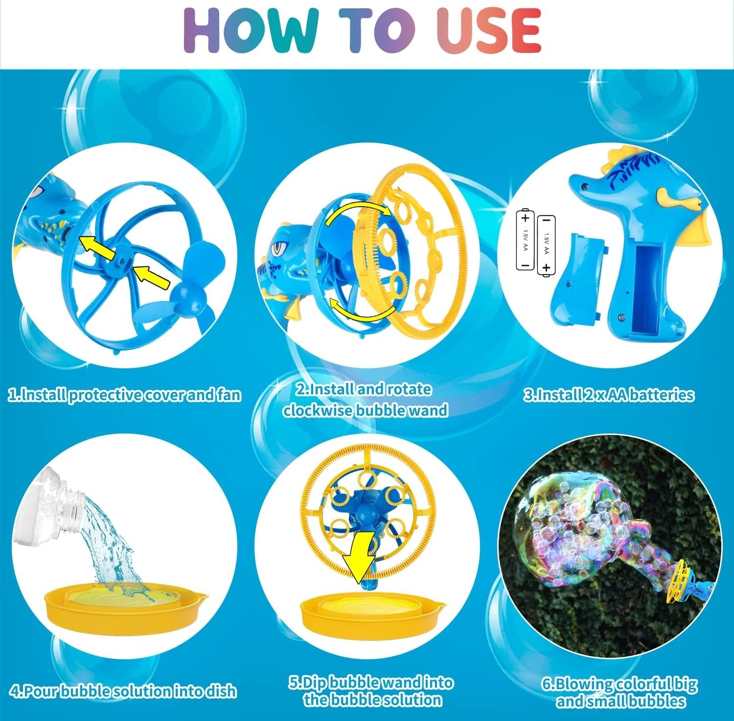 Dinosaur Bubble Adventure Maker – Automatic Bubble Toy | Outdoor Bubble Fun | Colorful Bubble Play Set