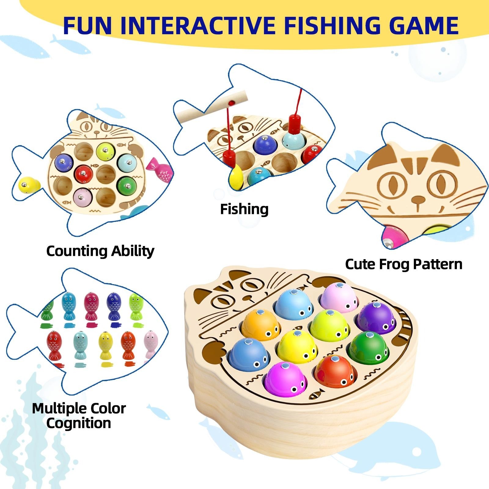 Montessori Magnetic Fishing Toy for Kids – Wooden Learning Toy for Toddlers (Fine Motor Skills & Early Education)