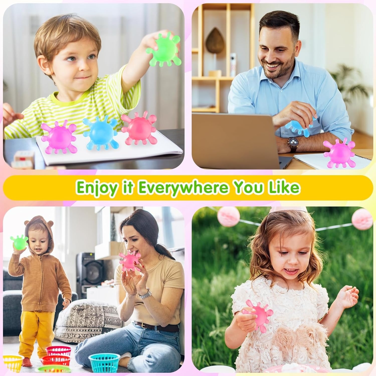 Splat Squishy Stress Ball Soft Sticky Sensory Fidget Toy for Kids and Adults