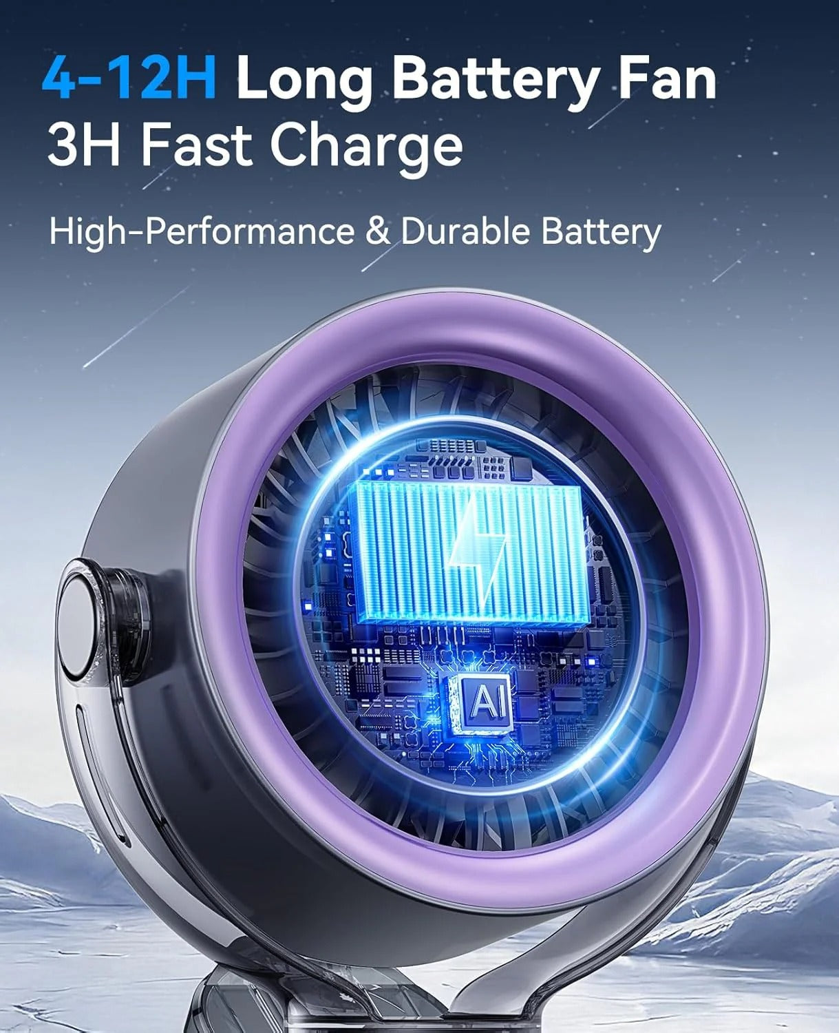 Desk Portable Clip Fan | Rechargeable Clip-On Personal Cooling Fan