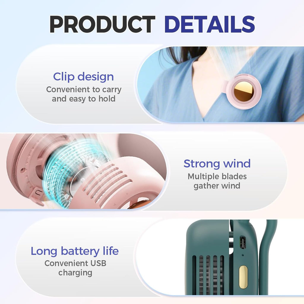 Portable Clip-On Waist Fan | Hands-Free Personal Cooling Fan