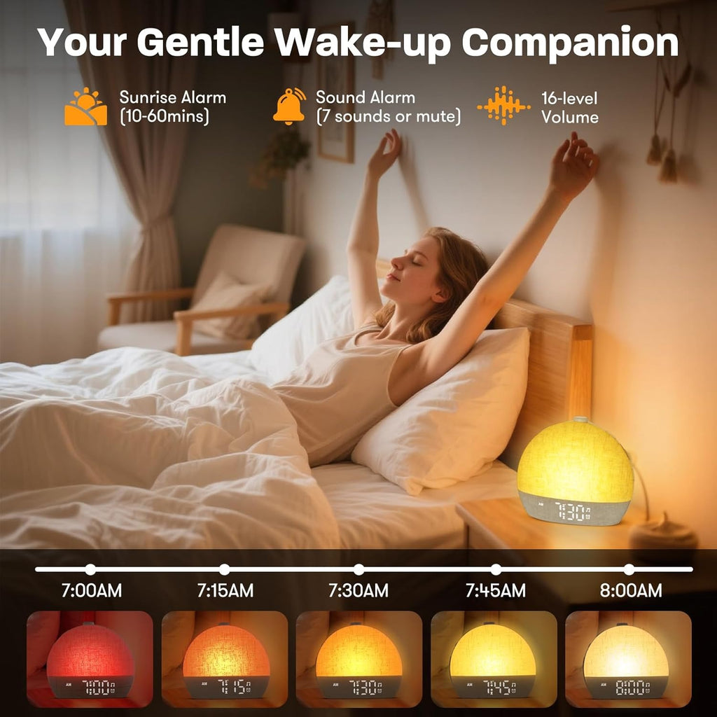 Sunrise Alarm Clock | Wake Up Light with Bedside Ambient Glow
